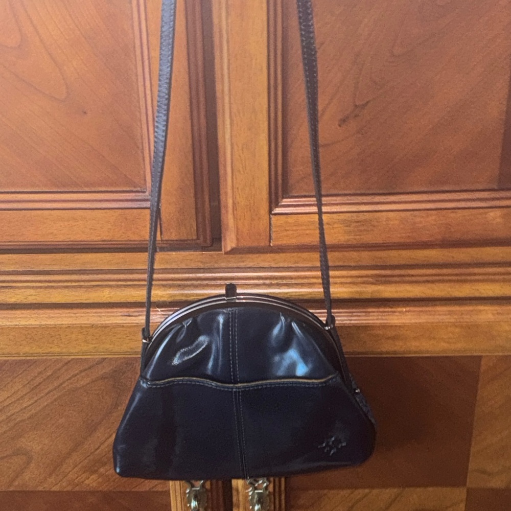 Patrica Nash Navy Leather and fabric crossbody